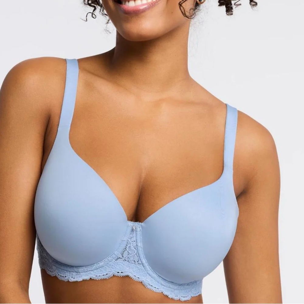 MONTELLE 🇨🇦 Pure Plus Full Coverage T-Shirt Bra Steel Blue/Turquoise Size 38 G